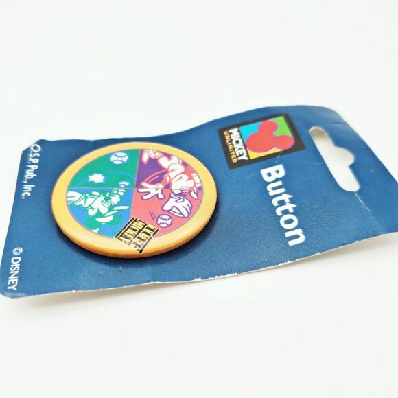 Disney Mickey Mouse Vintage Baseball Button NIP Collectible - Picture 5 of 7